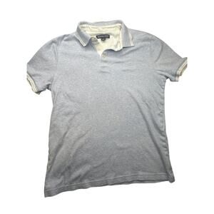 Michael Kors Polo Shirt Blue Logo Trim Cotton Preppy Minimalist Streetwear